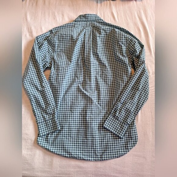 Vineyard Vines men's size small blue & mint gingham long sleeve shirt EUC - Picture 4 of 5